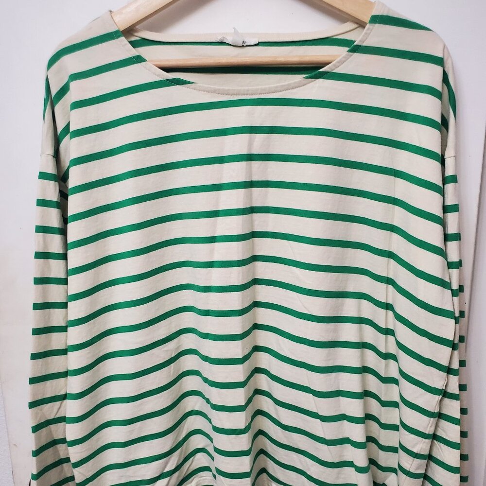 Maurices Long Sleeve Top With Green And Off White Stipes Women's Size XXL